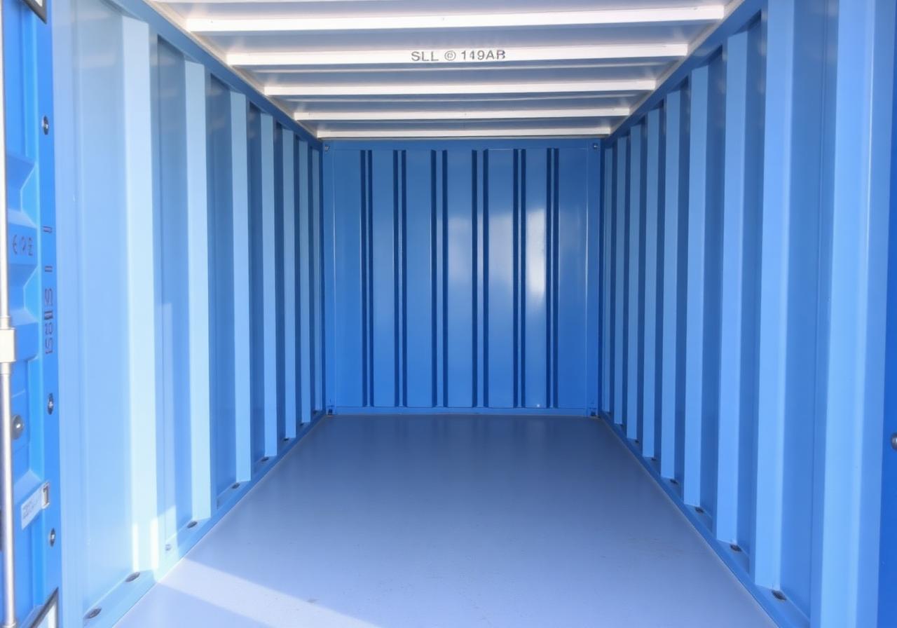 Interior limpio y seguro de un container de almacenamiento